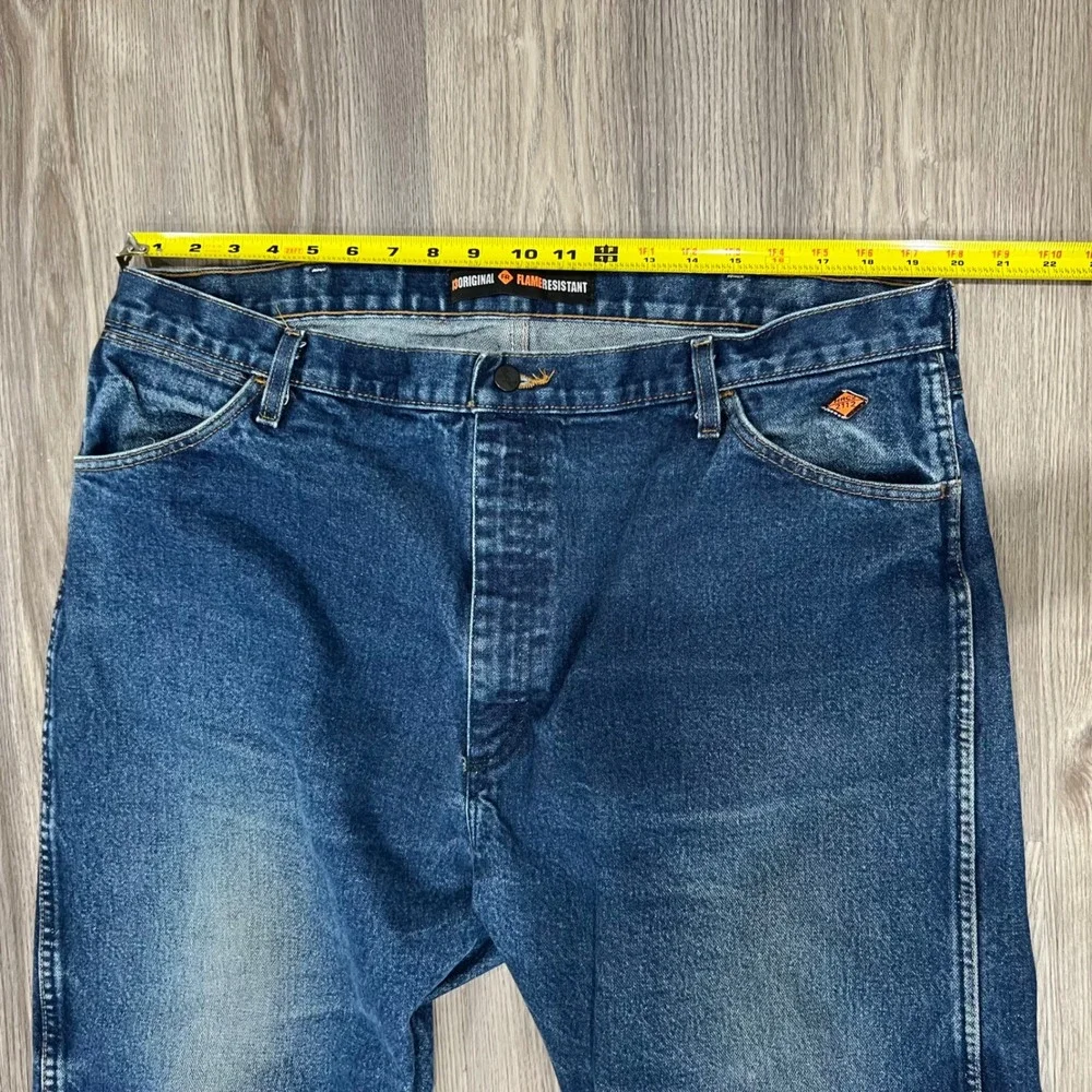 Wrangler FR Flame Resistant FR13M WZ Mens Blue Straight Leg Work Jeans 42x32